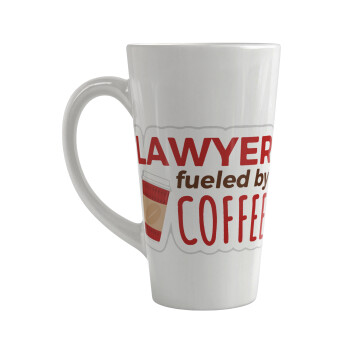 Lawyer fueled by coffee, Κούπα κωνική Latte Μεγάλη, κεραμική, 450ml