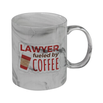 Lawyer fueled by coffee, Mug ceramic marble style, 330ml