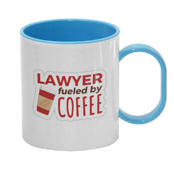 Lawyer fueled by coffee, Κούπα (πλαστική) (BPA-FREE) Polymer Μπλε για παιδιά, 330ml