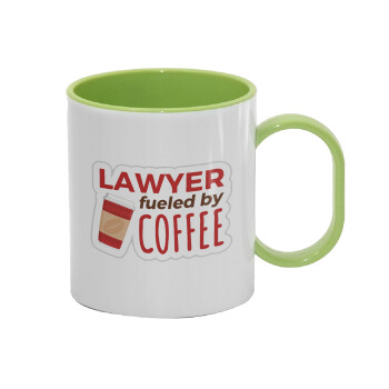 Lawyer fueled by coffee, Κούπα (πλαστική) (BPA-FREE) Polymer Πράσινη για παιδιά, 330ml