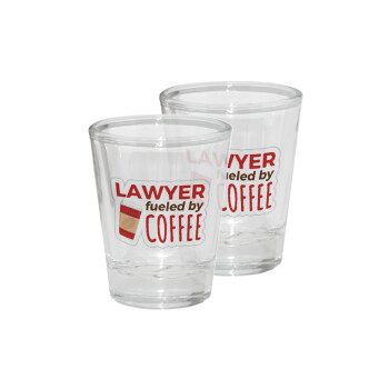 Lawyer fueled by coffee, Σφηνοπότηρα γυάλινα 45ml διάφανα (2 τεμάχια)