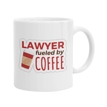 Lawyer fueled by coffee, Ceramic coffee mug, 330ml (1pcs)