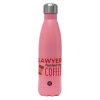 Metal mug thermos Pink Mat (Stainless steel), double wall, 500ml