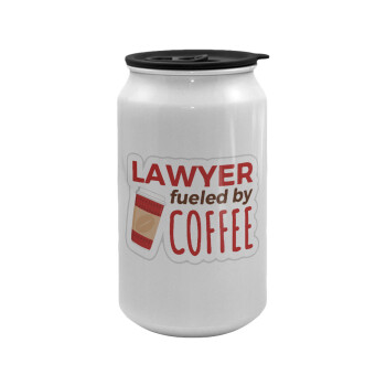 Lawyer fueled by coffee, Κούπα ταξιδιού μεταλλική με καπάκι (tin-can) 500ml
