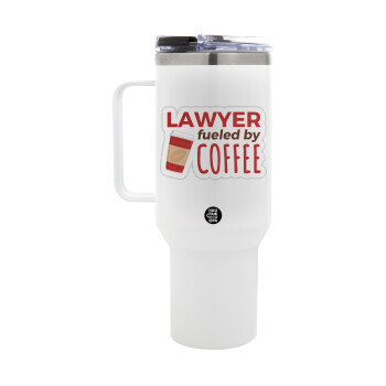 Lawyer fueled by coffee, Mega Tumbler με καπάκι, διπλού τοιχώματος (θερμό) 1,2L