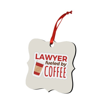 Lawyer fueled by coffee, Χριστουγεννιάτικο στολίδι polygon ξύλινο 7.5cm