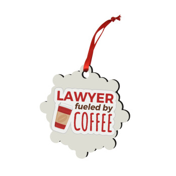 Lawyer fueled by coffee, Χριστουγεννιάτικο στολίδι snowflake ξύλινο 7.5cm