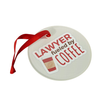 Lawyer fueled by coffee, Χριστουγεννιάτικο στολίδι γυάλινο 9cm