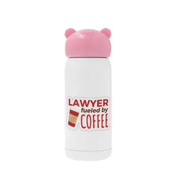 Lawyer fueled by coffee, Ροζ ανοξείδωτο παγούρι θερμό (Stainless steel), 320ml