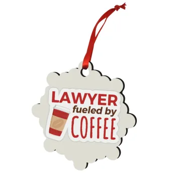 Lawyer fueled by coffee, Στολίδι Χριστουγεννιάτικο στολίδι snowflake ξύλινο 7.5cm