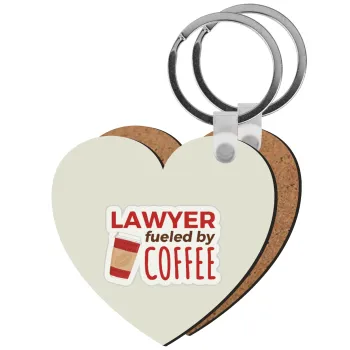Lawyer fueled by coffee, Μπρελόκ Ξύλινο καρδιά MDF