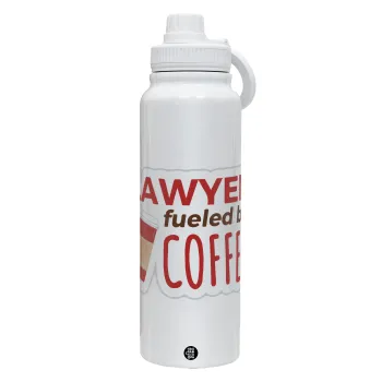 Lawyer fueled by coffee, Θερμός 1L Ανοξείδωτο με Βάση Κινητού & Διπλά Τοιχώματα