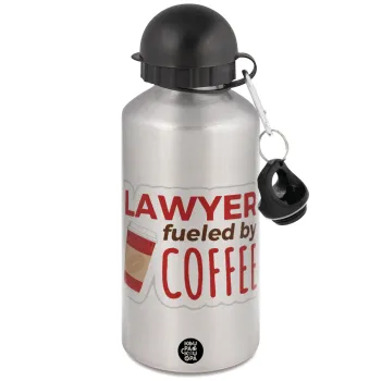 Lawyer fueled by coffee, Metallic water jug, Silver, aluminum 500ml