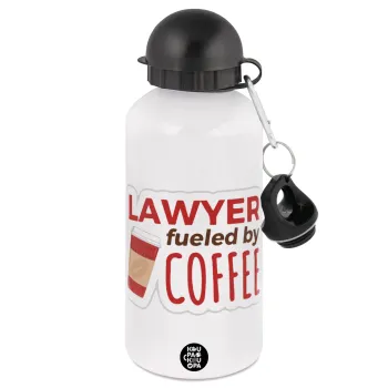 Lawyer fueled by coffee, Μεταλλικό παγούρι νερού, Λευκό, αλουμινίου 500ml