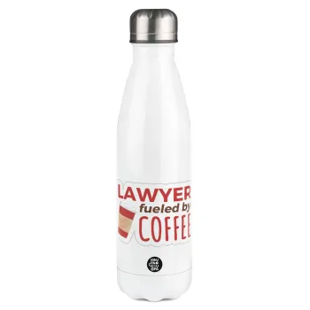 Lawyer fueled by coffee, Metal mug thermos White (Stainless steel), double wall, 500ml