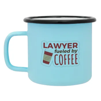 Lawyer fueled by coffee, Κούπα Μεταλλική εμαγιέ ΜΑΤ σιέλ 360ml