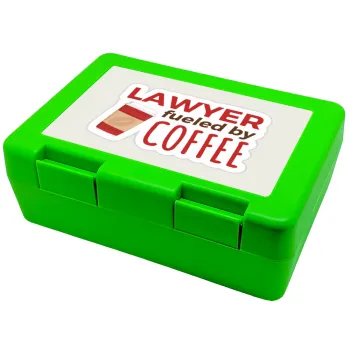 Lawyer fueled by coffee, Παιδικό δοχείο κολατσιού ΠΡΑΣΙΝΟ 185x128x65mm (BPA free πλαστικό)