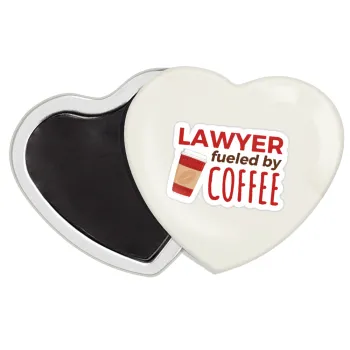Lawyer fueled by coffee, Μαγνητάκι καρδιά (57x52mm)