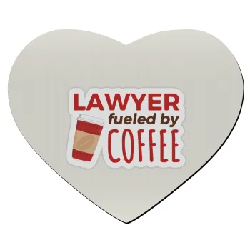 Lawyer fueled by coffee, Mousepad heart 23x20cm