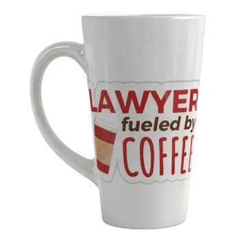 Lawyer fueled by coffee, Κούπα κωνική Latte Μεγάλη, κεραμική, 450ml