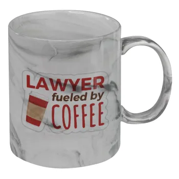 Lawyer fueled by coffee, Mug ceramic marble style, 330ml
