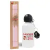 Easter Set, metallic aluminum bottle (500ml) & aromatic flat Easter candle (30cm) (PINK)