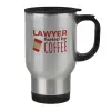 Stainless steel travel mug with lid, double wall 450ml