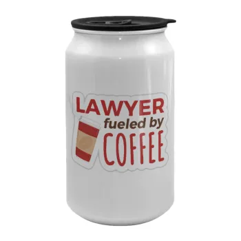 Lawyer fueled by coffee, Κούπα ταξιδιού μεταλλική με καπάκι (tin-can) 500ml