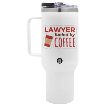Lawyer fueled by coffee, Mega Tumbler με καπάκι, διπλού τοιχώματος (θερμό) 1,2L