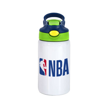 NBA Classic, Παιδικό παγούρι θερμό, ανοξείδωτο, με καλαμάκι ασφαλείας, πράσινο/μπλε (350ml)