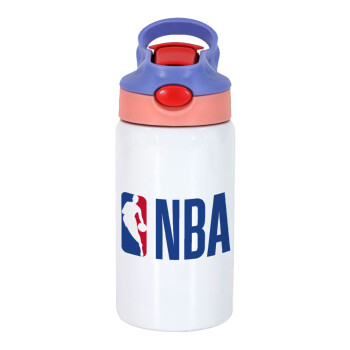 NBA Classic, Παιδικό παγούρι θερμό, ανοξείδωτο, με καλαμάκι ασφαλείας, ροζ/μωβ (350ml)