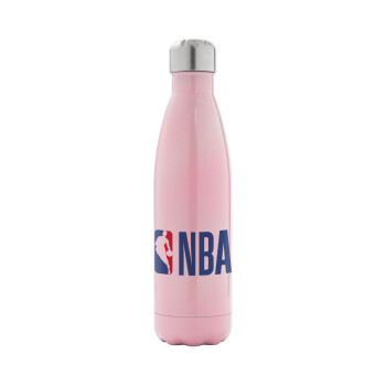 NBA Classic, Μεταλλικό παγούρι θερμός Ροζ Ιριδίζον (Stainless steel), διπλού τοιχώματος, 500ml
