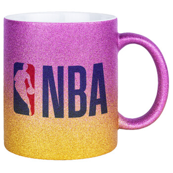 NBA Classic, Κούπα Χρυσή/Ροζ Glitter, κεραμική, 330ml