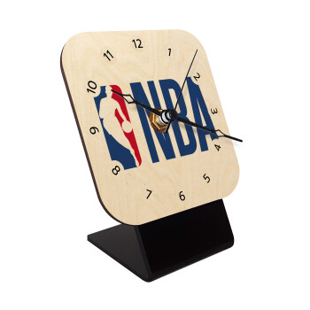 NBA Classic, Quartz Table clock in natural wood (10cm)