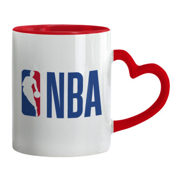 NBA Classic, Mug heart red handle, ceramic, 330ml