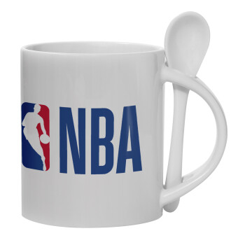 NBA Classic, Ceramic coffee mug with Spoon, 330ml (1pcs)