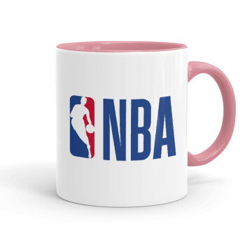 NBA Classic, Κούπα χρωματιστή ροζ, κεραμική, 330ml
