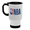 NBA Classic, Κούπα ταξιδιού ανοξείδωτη με καπάκι, διπλού τοιχώματος (θερμό) λευκή 450ml