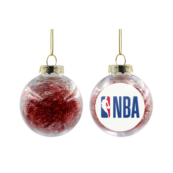 NBA Classic, Χριστουγεννιάτικη μπάλα δένδρου διάφανη με κόκκινο γέμισμα 8cm