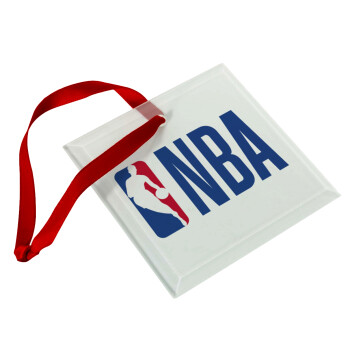 NBA Classic, Χριστουγεννιάτικο στολίδι γυάλινο τετράγωνο 9x9cm