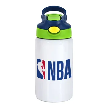 NBA Classic, Παιδικό παγούρι θερμό, ανοξείδωτο, με καλαμάκι ασφαλείας, πράσινο/μπλε (350ml)