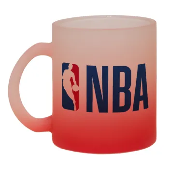 NBA Classic, Κούπα γυάλινη δίχρωμη με βάση το κόκκινο ματ, 330ml
