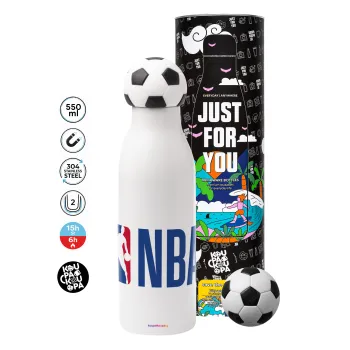 NBA Classic, Μπάλα ποδοσφαίρου μεταλλικό παγούρι θερμός, διπλού τοιχώματος, 550ml