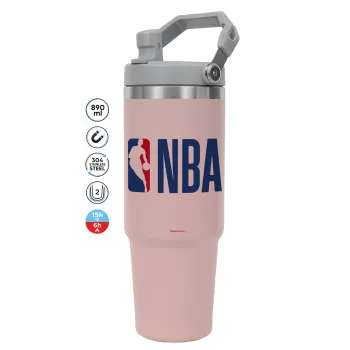 NBA Classic, Pink color, 890ml (30oz) stainless Steel Tumbler with Handle
