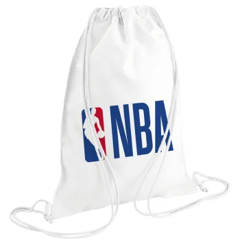 NBA Classic, Τσάντα πλάτης πουγκί GYMBAG λευκή (28x40cm)