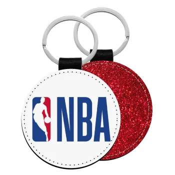 NBA Classic, Μπρελόκ Δερματίνη, στρογγυλό ΚΟΚΚΙΝΟ (5cm)