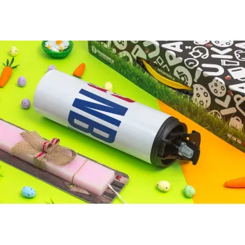 NBA Classic, Πασχαλινή Λαμπάδα με Travel Tumbler θερμό με διπλό καπάκι (600ml, BPA free) & κερί αρωματικό πλακέ (30cm) (ΡΟΖ)