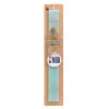 Easter Set, wooden keychain & aromatic flat Easter candle (30cm) (TURQUOISE)