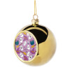 Golden Christmas tree ball ornament 8cm