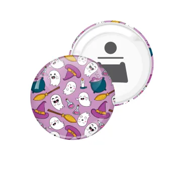 Happy Halloween pink, Μαγνητάκι και ανοιχτήρι μπύρας στρογγυλό διάστασης 5,9cm